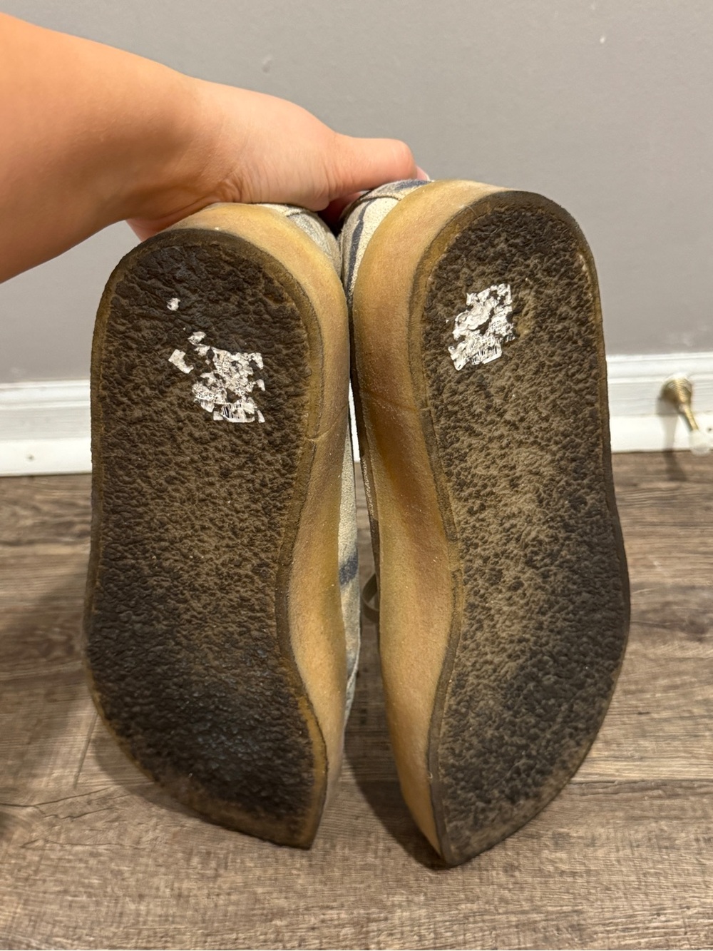 Clark’s Originals Wallabee Off-White Camo Shoe Sz 13 - Picture 4 of 6